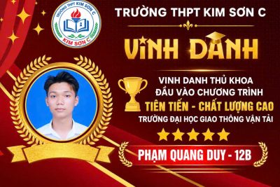VINH DANH TÂN THỦ KHOA TRƯỜNG ĐẠI HỌC GIAO THÔNG VẬN TẢI NIỀM TỰ HÀO DƯỚI MÁI TRƯỜNG THPT KIM SƠN C